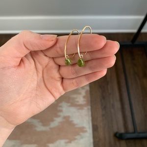 Peridot & Real Gold Hoops